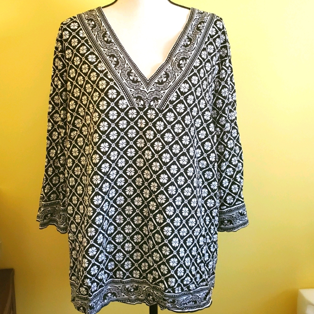 Linen blend summer top / vintage brand